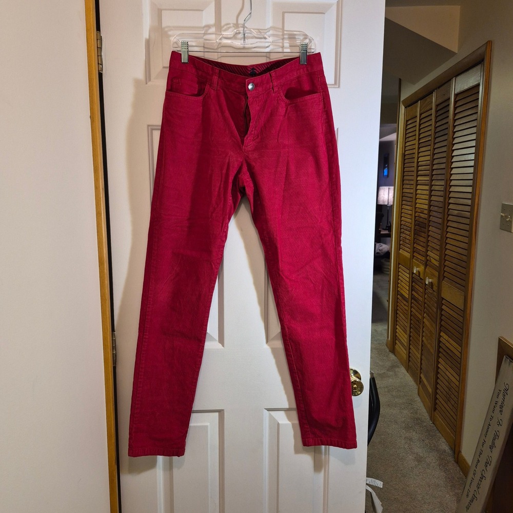 Brooks Brothers Red Fleece Womens Red Corduroy Straight Leg Pant Size 8 5-Pocket